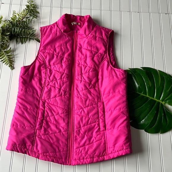 Red Camel Jackets & Blazers - Pink puffer vest lightweight zip up